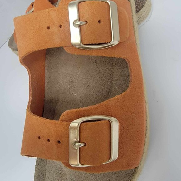 Celtic & Co. Women 41 size 10 Double Buckle Sandals Burnt Orange - Picture 3 of 13